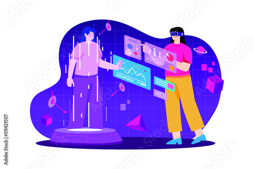 Woman creating metaverse avatar