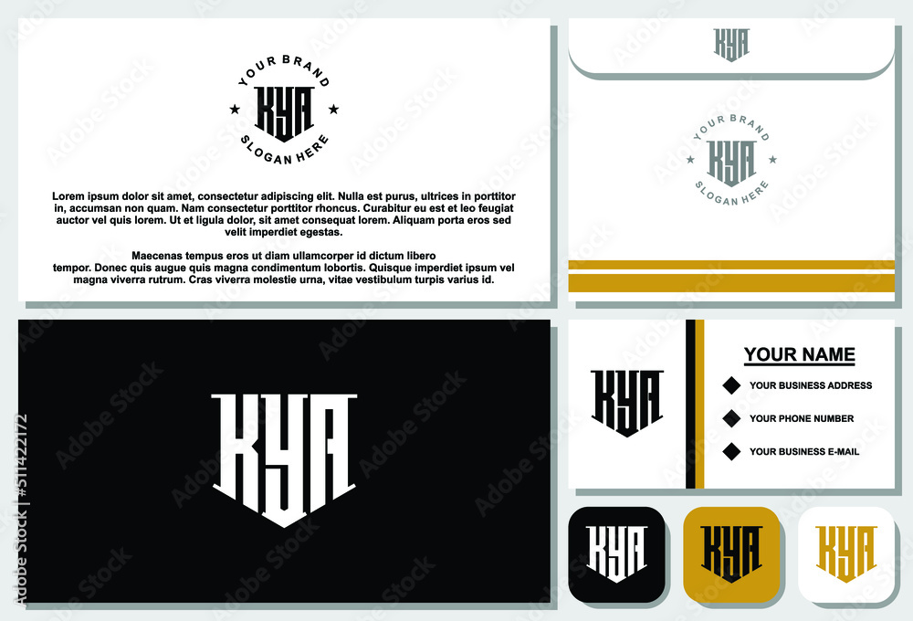 Fototapeta premium Creative letter monogram logo design with stationery template