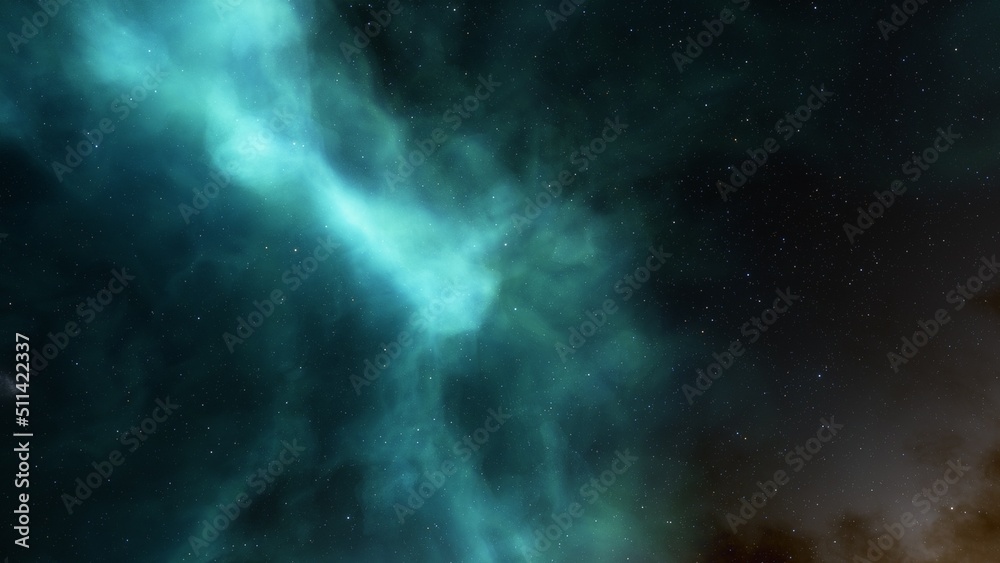 Fototapeta premium Space nebula, for use with projects on science, research, and education. Illustration 