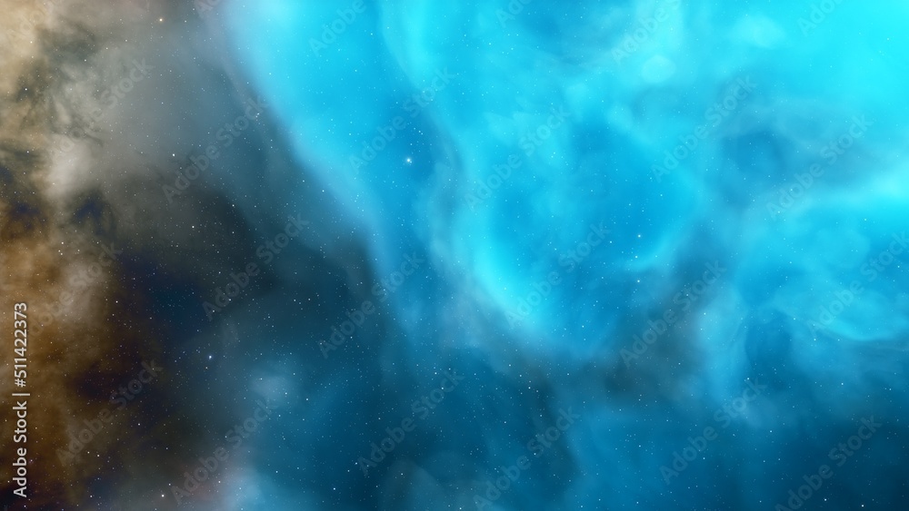Obraz premium Deep space nebula with stars. Bright and vibrant Multicolor Starfield Infinite space outer space background with nebulas and stars. Star clusters, nebula outer space background 3d render 