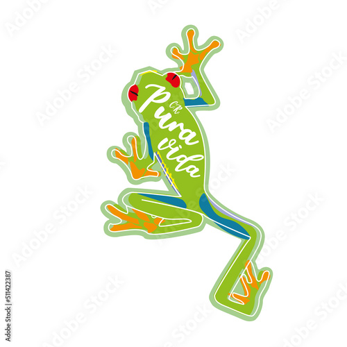 Frog illustration, Red-eye-frog