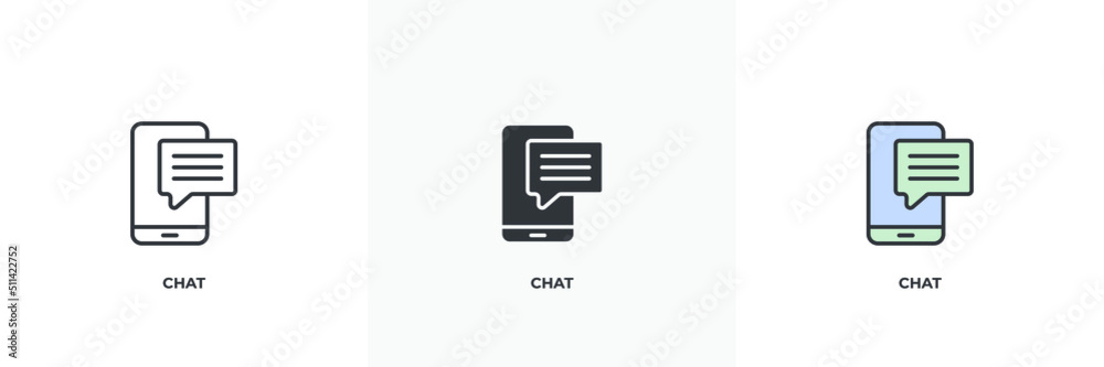chat icon. Line, solid and filled outline colorful version, outline and filled vector sign. Idea Symbol, logo illustration. Vector graphics chat icon. Line, solid and filled outline colorful version, outline and filled vector sign. Idea Symbol, logo illustration. Vector graphics