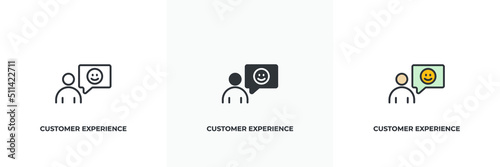 customer experience icon. Line  solid and filled outline colorful version  outline and filled vector sign. Idea Symbol  logo illustration. Vector graphics
