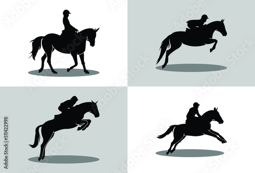 logo mark silhouette horse equestrian  template