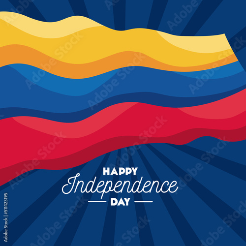 colombia independence day lettering card