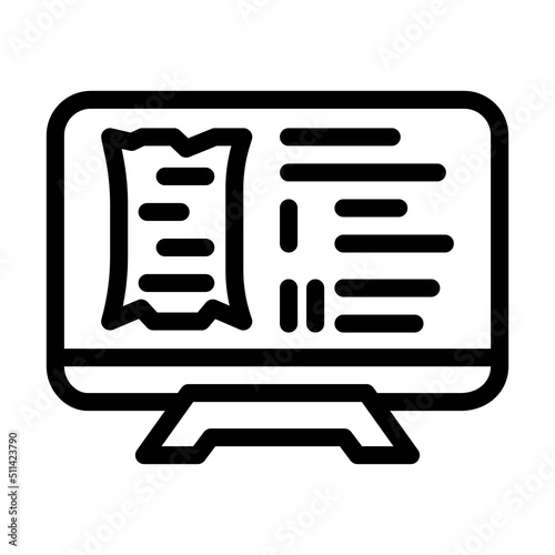 watching documentary line icon vector. watching documentary sign. isolated contour symbol black illustration