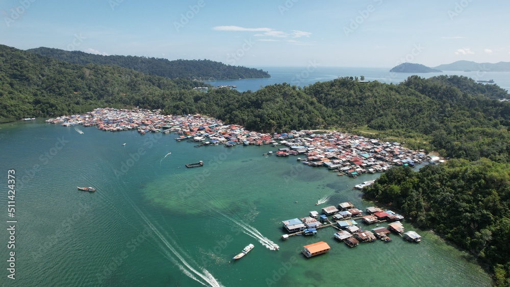 The Scenery of The Villages Within Gaya Island, Kota Kinabalu, Sabah Malaysia