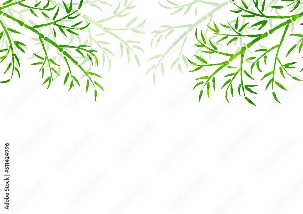 竹・笹の水彩風ベクター背景
