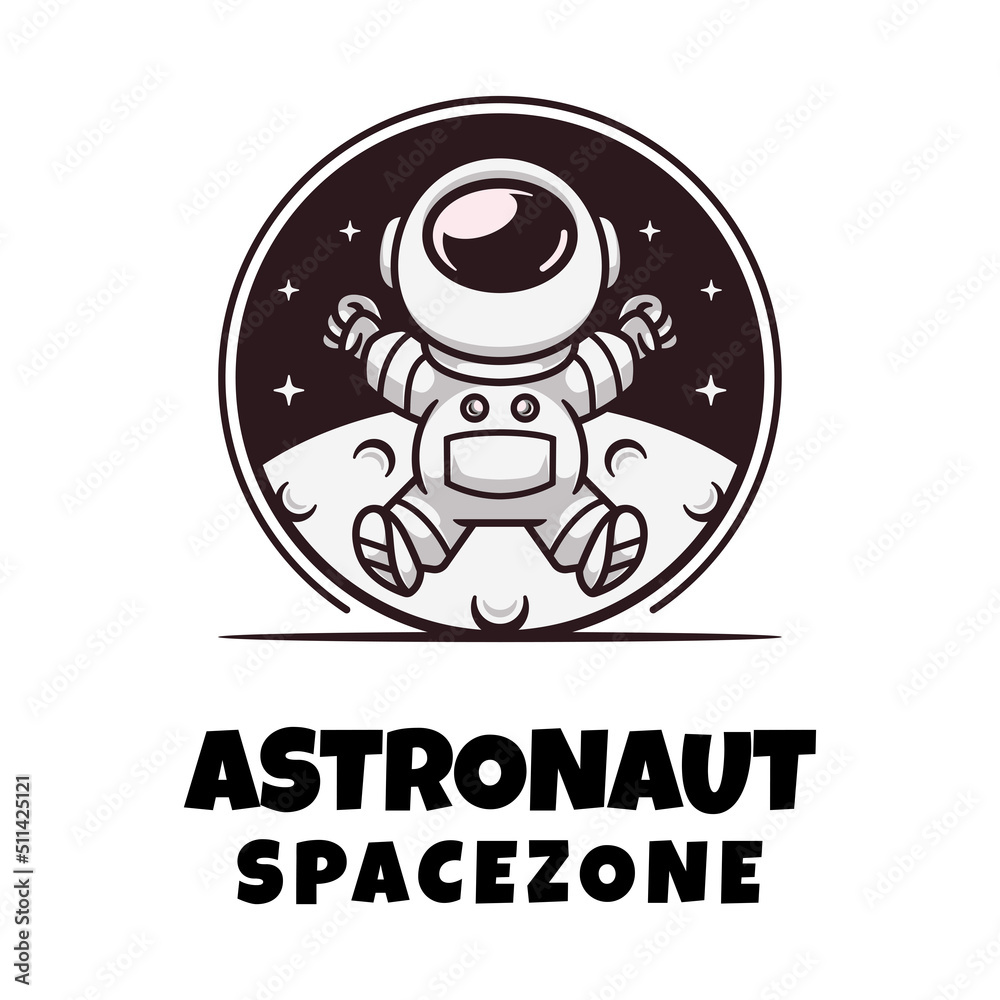 Obraz premium Illustration vector graphic of Astronaut Spacezone, good for logo design