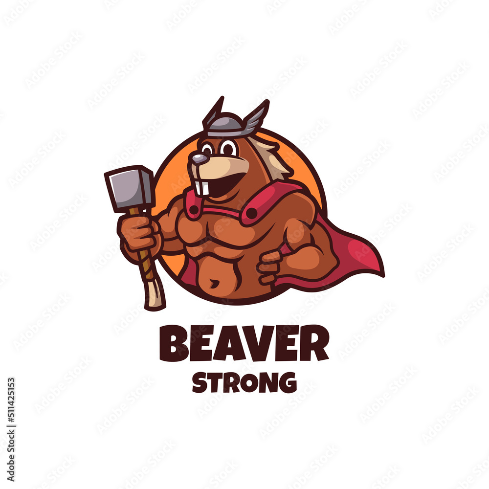 Illustration vector graphic of Beaver Strong, good for logo design