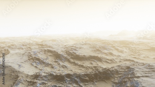 landscape on planet Mars  scenic desert scene on the red planet 