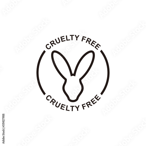 Cruelty free concept logo design. No animal testing logo vector. Animal cruelty free icon design illustration