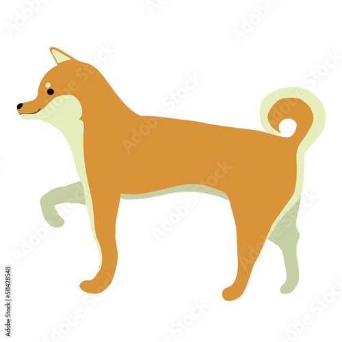 片足を上げる柴犬のイラスト素材