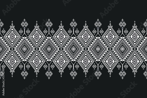 Geometric ethnic flower pattern for background,fabric,wrapping,clothing,wallpaper,Batik,carpet,embroidery style. photo