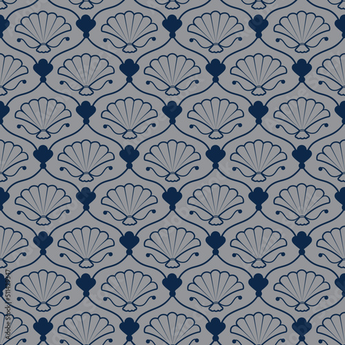 seamless fan art on colored background.