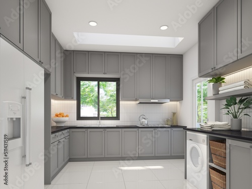 3d rendering of kitchen room ,Interior design