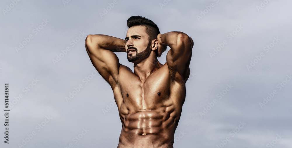 Sexy male model body, nude torso. Sexy naked man, seductive gay. Muscular  shirtless man, attractive guy. Athletic man, fitness model. Stock Photo |  Adobe Stock