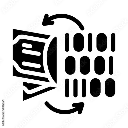 exchange fiat money for digital glyph icon vector. exchange fiat money for digital sign. isolated symbol illustration