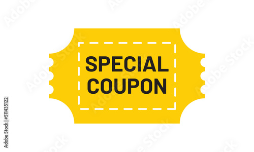 Yellow discount coupon icon template