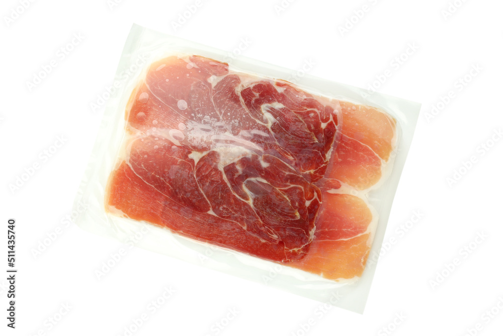 Pack of jamon isolated on white background Pack of jamon isolated on white background