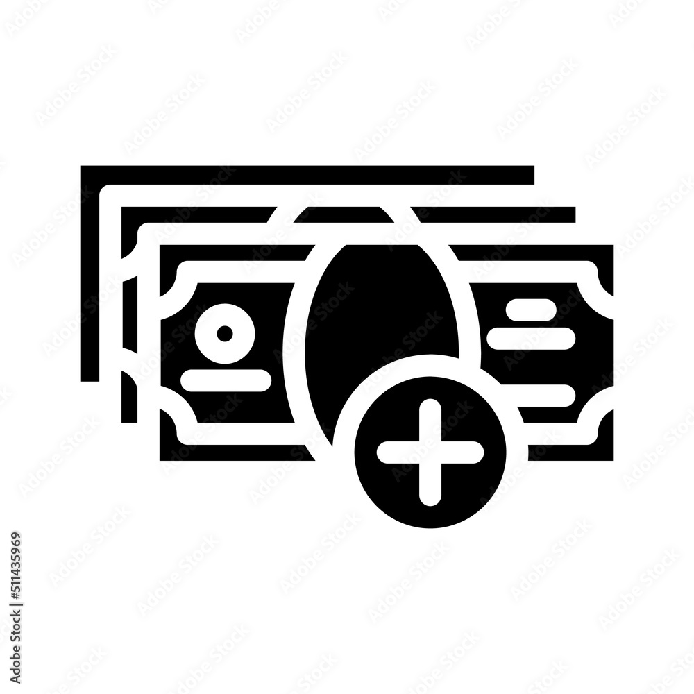 debit on bank account glyph icon vector. debit on bank account sign. isolated symbol illustration
