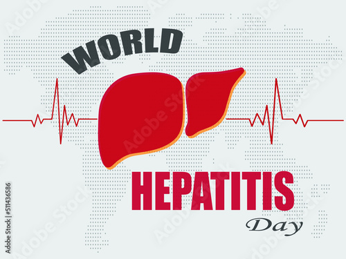 Vector illustration of World Hepatitis Day with dotted world map in background