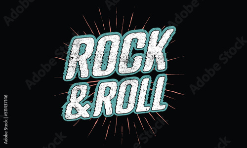 Rock and roll vintage artwork design for t-shirt and others. Rock star  graphic print design for apparel, stickers, posters and background. Music band logo design.