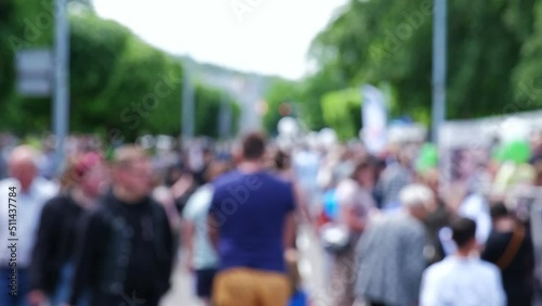 Wallpaper Mural Anonymous Blurred Crowd of People Walking on City Promenade Street Torontodigital.ca