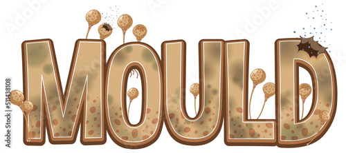 Mould text word isolated