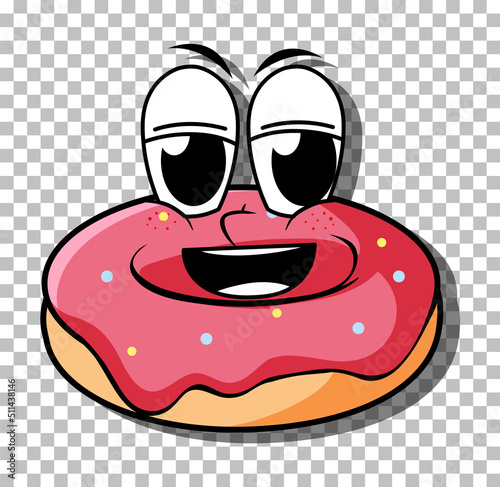 Fotografie, Tablou Doughnut cartoon character isolated