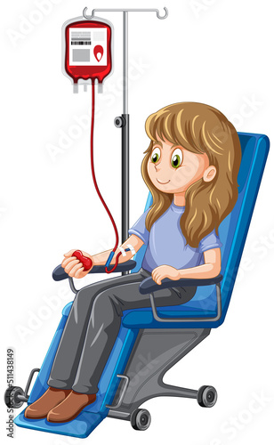A woman donating blood