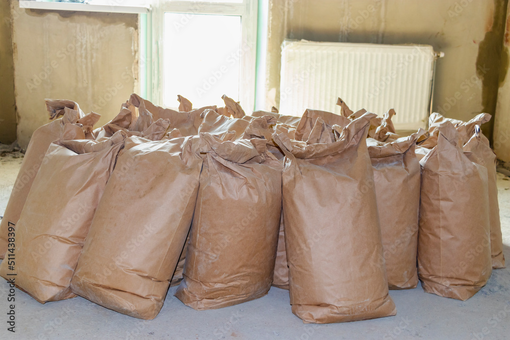 Cement bagBuilding mix bags. Delivery of cement and plaster for works