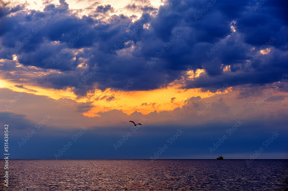 Beautiful sunrise over the sea