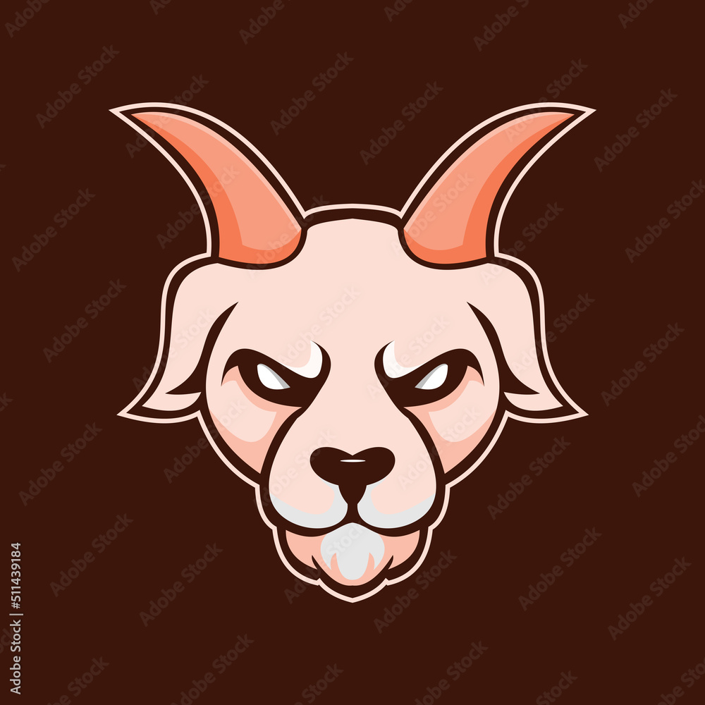 Goat head cartoon mascot logo template