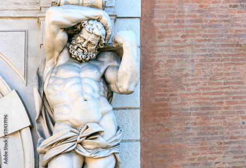Tableau sur toile Statues of the Atlases holding an balcony