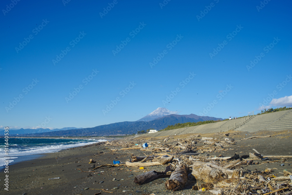 汚海岸と富士山