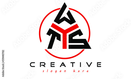 TWS three letter creative triangle shape in circle logo design vector template. typography logo | Letter mark logo | initial logo | wordmark logo | minimalist logo | gaming logo | emblem logo