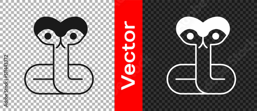 Black Snake icon isolated on transparent background. Vector