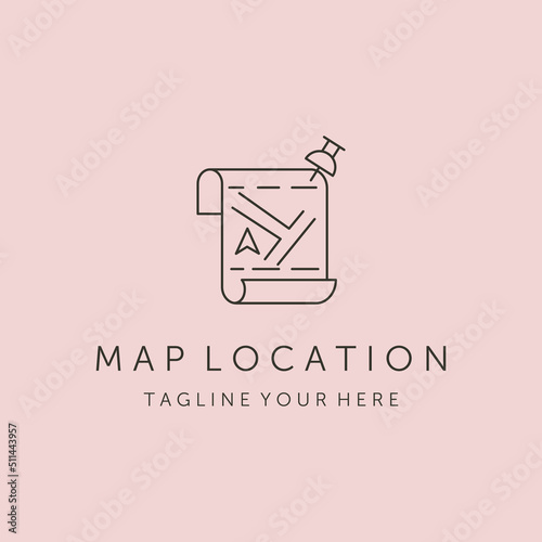 location icon line art logo vector symbol illustration design