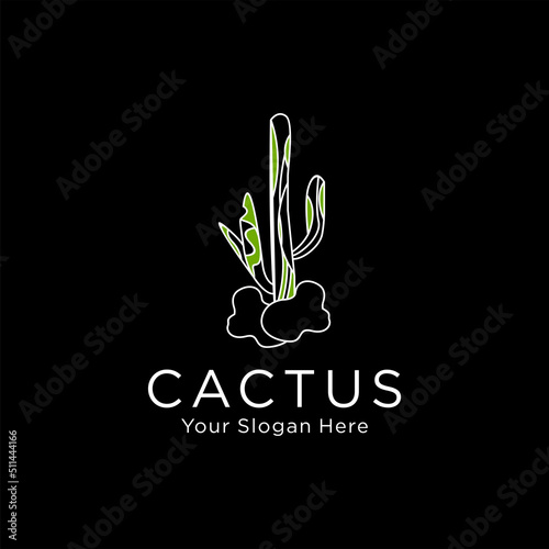 Cactus logo icon design vector 