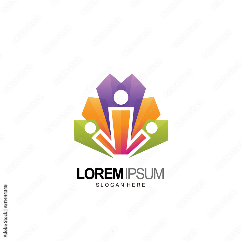 people logo, business and crystal style, connect design people logo, business and crystal style, connect design