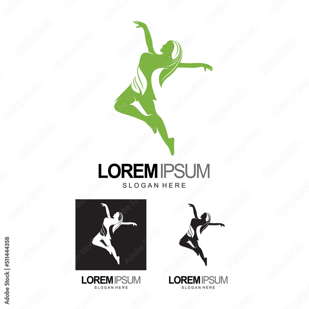 people logo girl with leaf design concept people logo girl with leaf design concept