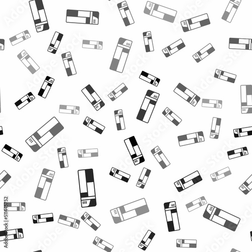 Black Lighter icon isolated seamless pattern on white background. Vector