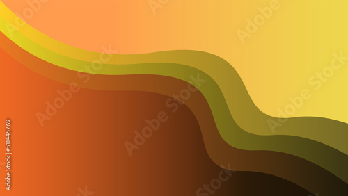 Brown Green Autum Wave Abstract Background