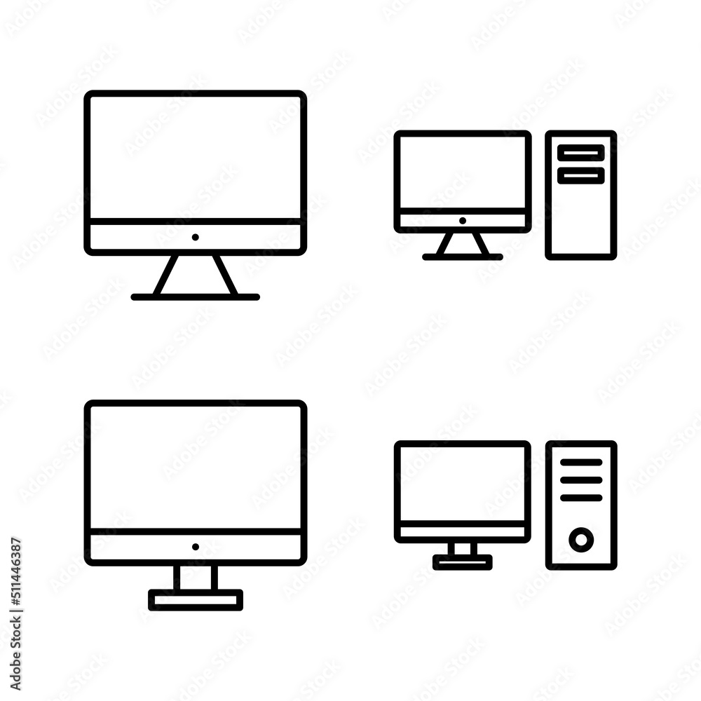 Computer icon vector. computer monitor sign and symbol