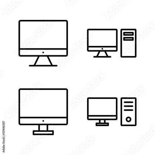 Computer icon vector. computer monitor sign and symbol