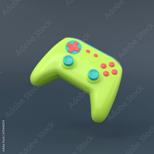 New colorful joystick on a dark background.3D illustration.
