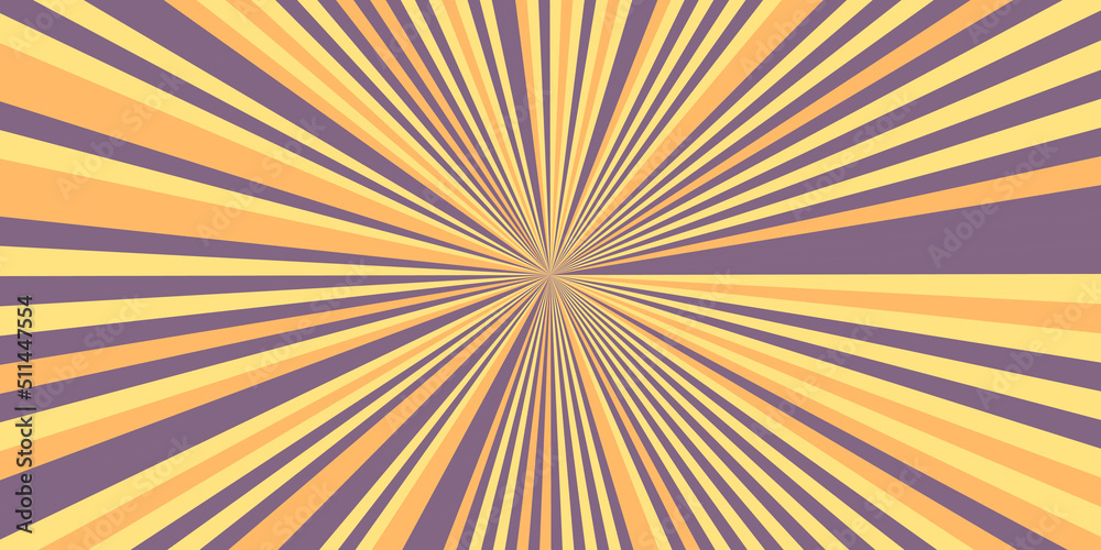 Fototapeta premium Pop art radial colorful comics book magazine cover. Striped grey digital background. Cartoon funny retro pattern strip mock up. Vector halftone illustration. Sunburst, starburst shape