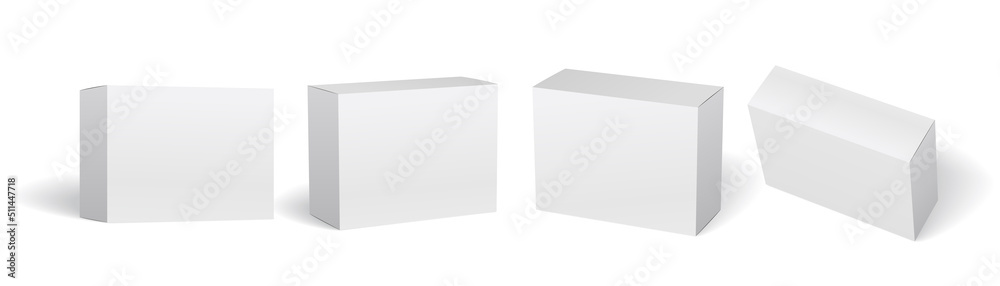 Packaging box mockup vector set