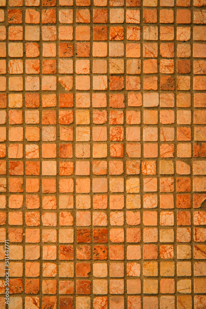 Fototapeta premium タイル壁の背景素材